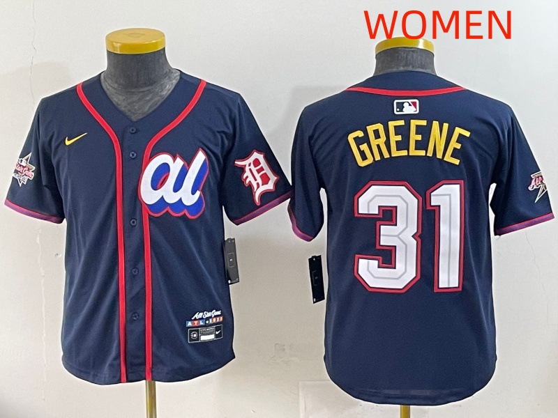 women 2025 Detroit Tigers #31 Greene Drak Blue All star Nike MLB Jersey style 4